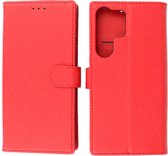 Hoesje Geschikt voor Samsung Galaxy S23 Ultra - Book Case Portemonnee Telefoonhoesje - Rood