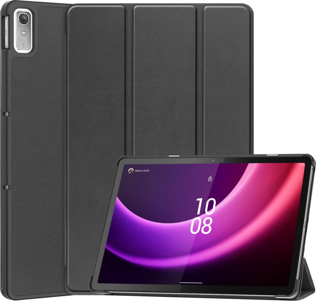 Mobigear Tablethoes geschikt voor Lenovo Tab P11 Gen 2 Hoes | Mobigear Tri-Fold Bookcase - Zwart