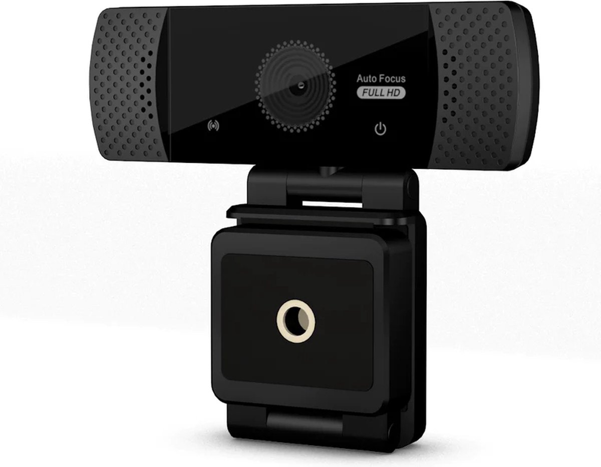NÖRDIC CAM-3M - USB Webcam met Autofocus en Microfoon - Full HD 2K 30fps - 4 Megapixel - 360graden draaibaar - Zwart