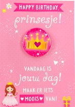 Depesche - Kinderkaart met de tekst "Happy Birthday prinsesje! Vandaag is ..." - mot. 038