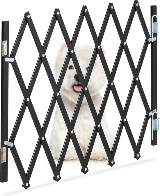 Relaxdays uitschuifbaar hondenhekje - harmonica - honden traphek -  veiligheidshekje deur | bol