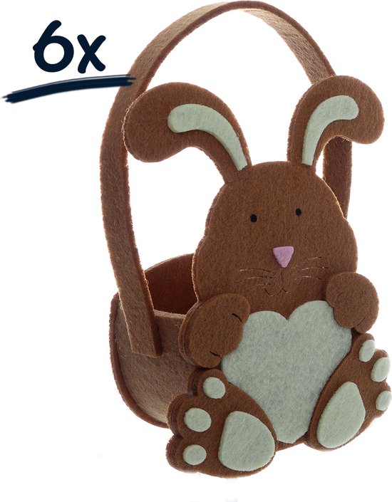 6x paniers de Pâques (17x11x6) cm décoration de table décoration de table chocolat lapin de Pâques décoration de Pâques