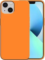 Smartphonica Siliconen hoesje voor iPhone 13 case met zachte binnenkant - Oranje / Back Cover geschikt voor Apple iPhone 13