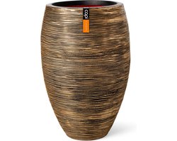 Capi Europe - Vaas elegant deluxe Rib NL - 55x85 - Goud - Bloempot voor binnen en buiten - Levenslang garantie - Breukbestendig - 100% Recyclebaar - CO2 Neutraal geproduceerd - KBGR1132
