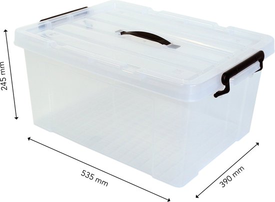 Opbergbox - Transparent - 35 Litres - Plastique - 535 x 390 x 245 mm