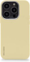 DECODED Siliconen Back Cover - iPhone 14 Pro Max - Anti-Bacterieel Hoesje - Magnetische Technologie van Apple - Licht Pastel Geel