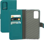 Mobiparts hoesje geschikt voor Samsung Galaxy A72/A72 5G - Saffiano Wallet/Portemonnee hoesje - Magneet Sluiting - 3 Opbergvakken - Turquoise
