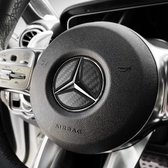 Carbon Stickers Stuur Logo Mercedes Benz Voor C Klasse (2022 tot heden), E Klasse en S Klasse (2021 tot heden) - Type A