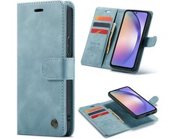 Casemania Hoesje Geschikt voor Google Pixel 7A - Aqua Blue - 2 in 1 Magnetic Book Case
