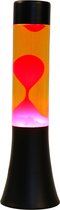i- Total Lava lamp - Lava Lamp - Lampe d'ambiance - 30x9 cm - Glas/ Aluminium - 25W - Rouge avec Lava jaune - Zwart - XL2456