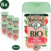 Le Petit Marseillais biologisch gecertificeerde douchegel - met Bio Perzik & Nectarine - pH-neutraal - met plantaardige ingrediënten - afbreekbare formule - 6 x 250 ml