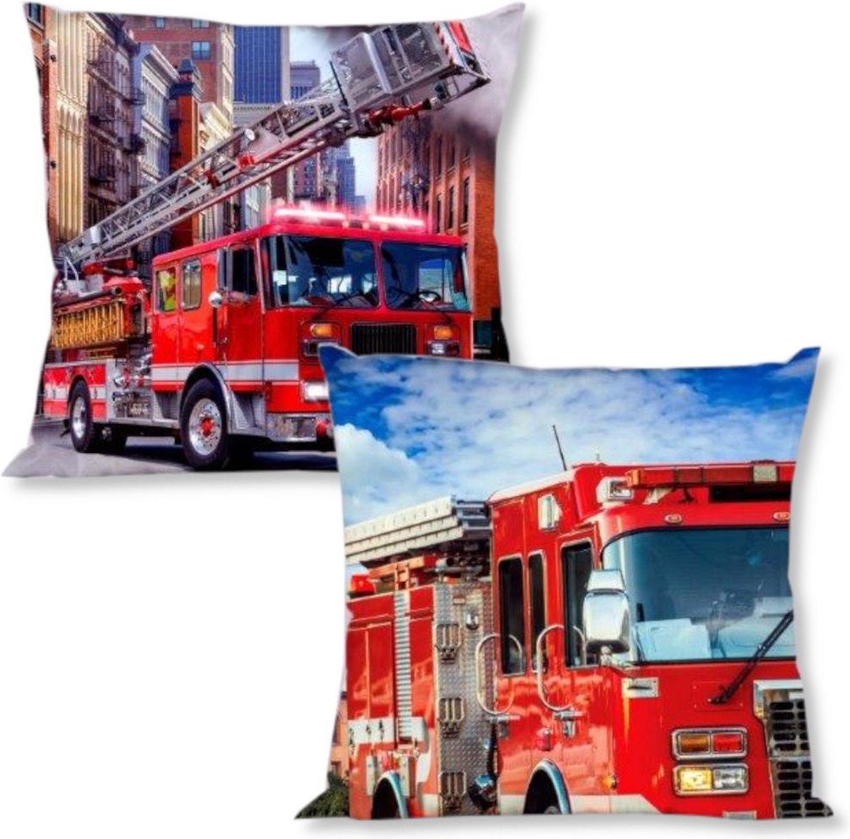 Decoware® Sierkussen - Brandweerauto - 40x40 cm