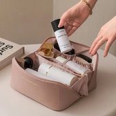 Toilettas Dames - Roze - PU-leer - Make-up en Skincare Organizer - Cosmetica Tas - Beautycase - Reizen