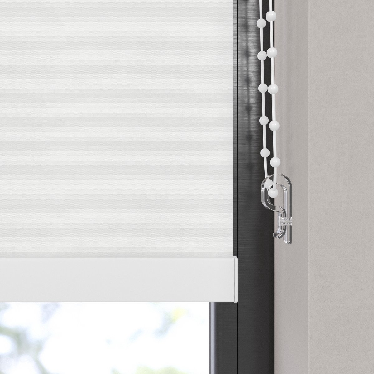 Dutchblinds Rolgordijn - verduisterend - Wit - 45x190cm - Raamdecoratie op maat