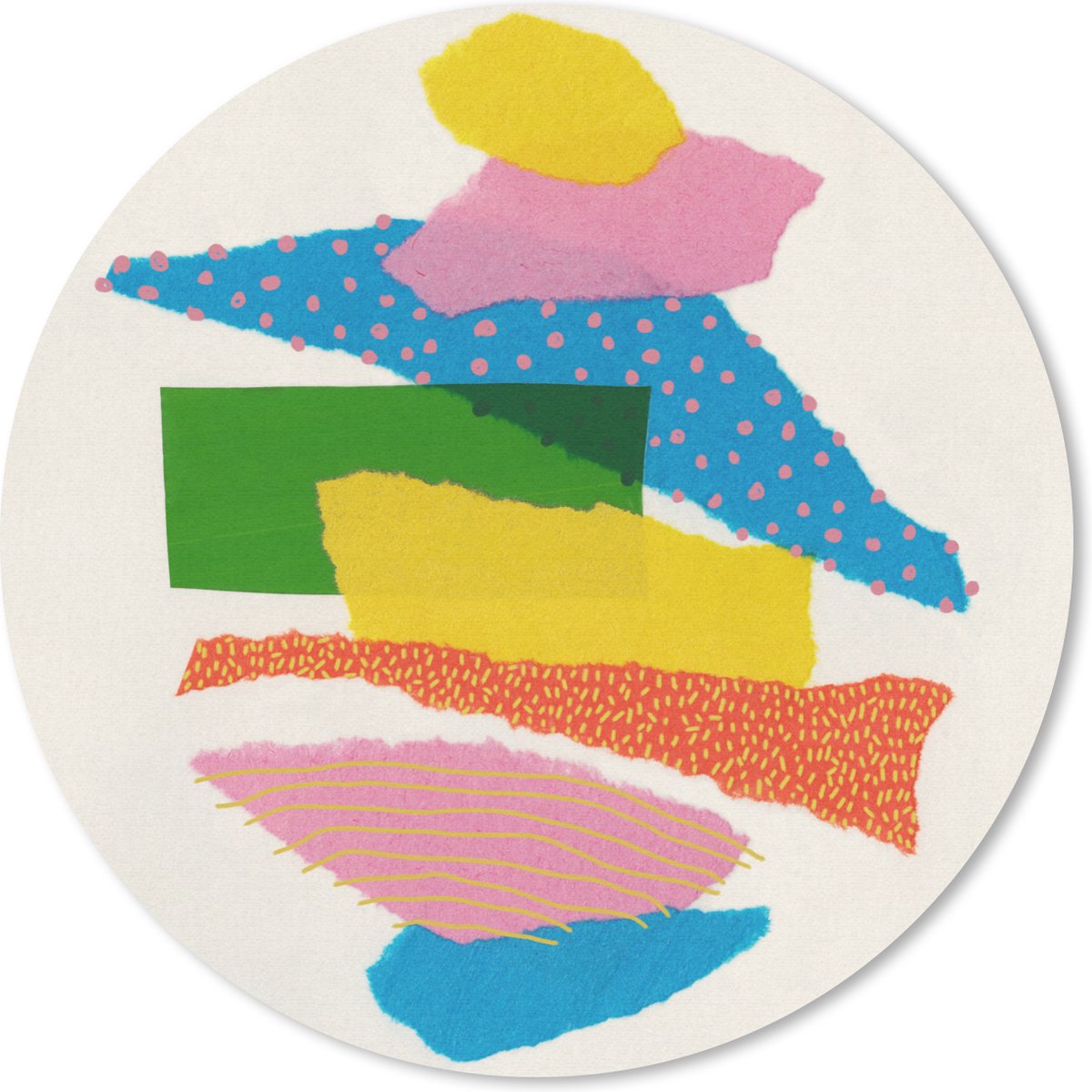 Muismat rond 30x30 cm - Mousepad Abstract - Kunst - Vormen - Regenboog - Ronde muismatten