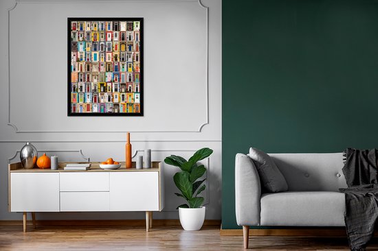 Cadre photo avec affiche - Portes - Coloré - - Architecture - 60x80 cm - Cadre pour affiche
