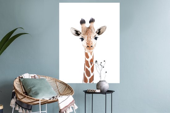Stickers muraux - Film autocollant - Girafe - Animaux - Nature - Portrait - 60x80 cm - Film adhésif - Stickers muraux Chambre d'enfant - Papier peint autocollant - Papier peint autocollant - Film autocollant