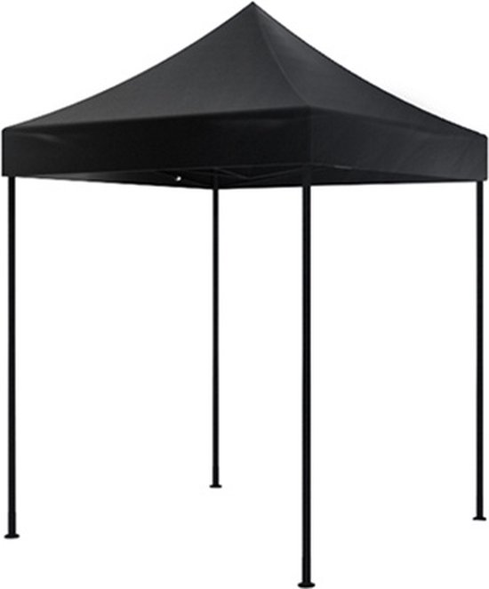 Easy up 2x2m zwart luxe zonder zijwanden partytent opvouwbaar