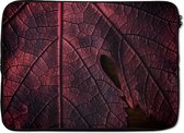 Laptophoes 14 inch - Abstract - Rood - Bladeren - Plant - Laptop sleeve - Binnenmaat 34x23,5 cm - Zwarte achterkant