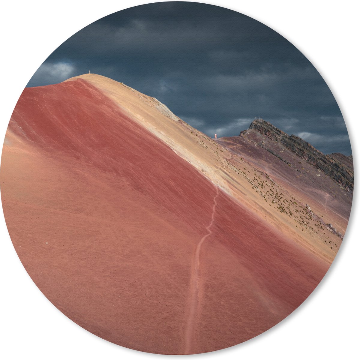 Muismat rond 30x30 cm - Mousepad Landschap - Natuur - Berg - Wolken - Ronde muismatten