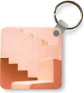 Sleutelhanger - Uitdeelcadeautjes - Architectuur - Trappen - Pastel - Roze - Plastic