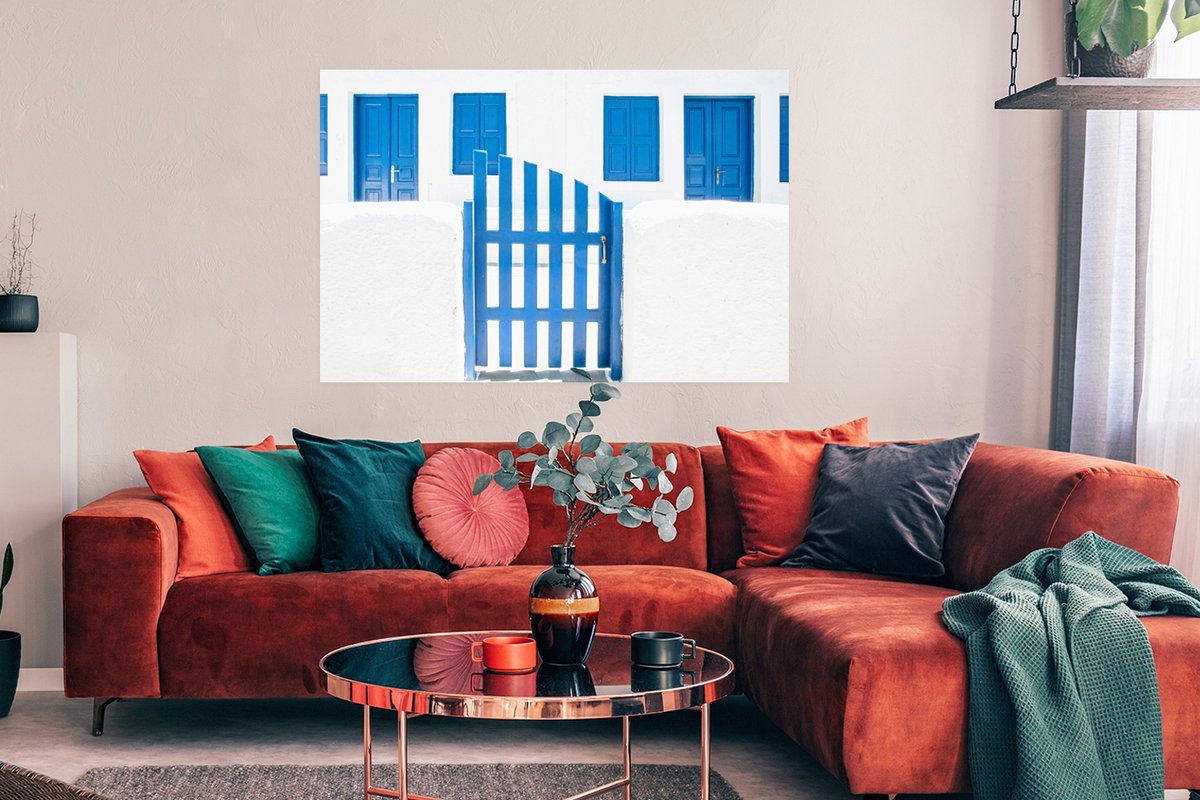 Architectuur - Hek - Wit - Blauw - Deuren