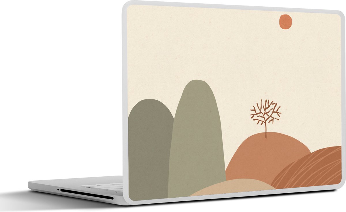 Laptop sticker - 15.6 inch - Pastel - Bergen - Landschap - Abstract - 36x27,5cm - Laptopstickers - Laptop skin - Cover