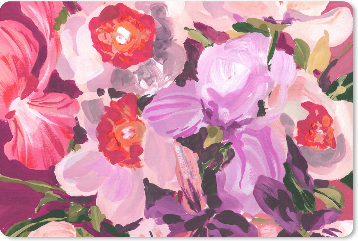 Muismat XXL 120x80 cm - Bureau onderlegger - Bureau mat Roze - Orchidee - Bloemen - Kleuren - Botanisch - Bureaumat - Gaming mousepad xl - Bureaulegger groot - Computer deskmat