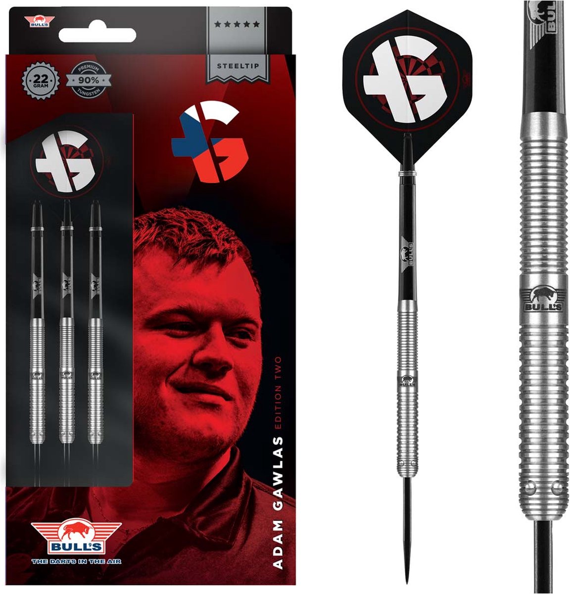 Bull's Adam Gawlas 90% Edition 2 - 24 gram - Steeltip Dartpijlen