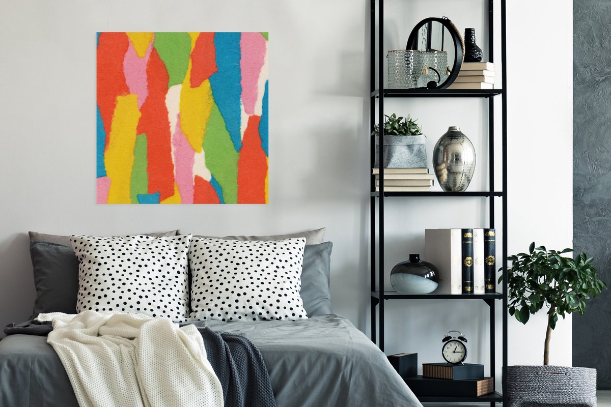 Poster Abstract - Vormen - Collage - Retro - 75x75 cm