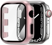 Strap-it Geschikt voor Apple Watch PC hard Case - Maat : 41mm met glas - rosé pink - hoesje - beschermhoes - protector - bescherming