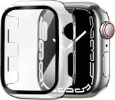 Strap-it Geschikt voor Apple Watch PC hard Case - Maat : 44mm met glas - transparant - hoesje - beschermhoes - protector - bescherming