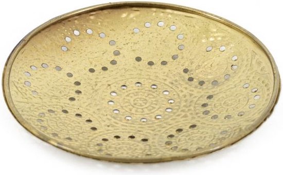 Gouden schaaltje - Kolony - 10cm - Amberblokjes