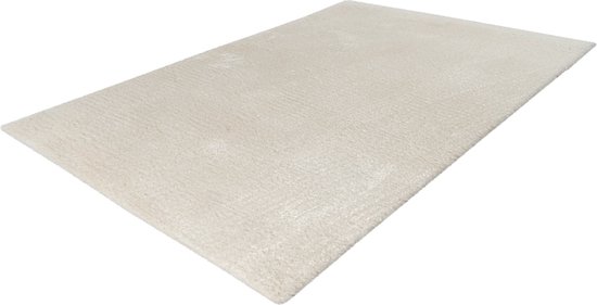 Lalee Glamour - vloerkleed - Velours - Velvet - Recycled karpet fraai tapis - effen tapijt maat 160x230 ivoor gebroken wit creme