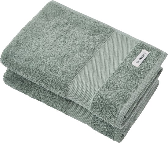 PandaHome - Serviette de bain - 2 pièces - 2 Serviettes de bain Textile de bain cm - Textiles de bain - 100% Katoen - Serviette de bain Vert - Textile de bain de bain - (cadeau saint valentin pour lui - elle) - Cadeau