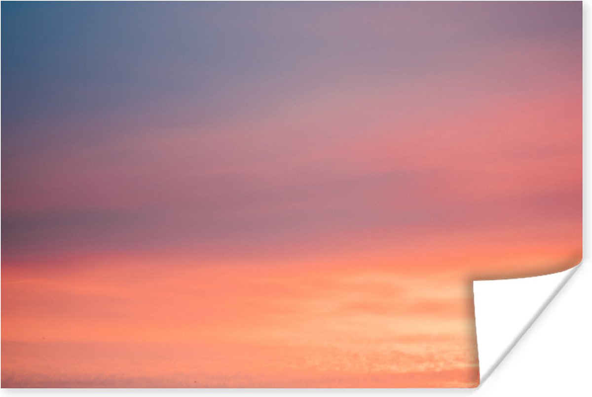 Poster Zon - Lucht - Wolken - Roze - 60x40 cm