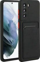 TPU back cover met vakje voor pasje - Geschikt voor Samsung Galaxy A14 (4G/5G) - Zwart