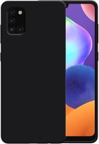 Smartphonica Siliconen hoesje voor Samsung Galaxy A31 case met zachte binnenkant - Zwart / Back Cover geschikt voor Samsung Galaxy A31