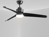 Zwarte plafondventilator met afstandsbediening incl. LED - Akira