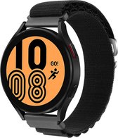 YONO Nylon Loop Strap 20mm - Bracelet de montre adapté pour Samsung Galaxy Watch 5 / Pro / 4 / 3 / Active 2 - Polar Ignite / Unite - Huawei - Zwart