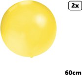 2x Mega Ballon 60 cm jaune - Super Ballon carnaval festival party fête anniversaire pays thème air hélium