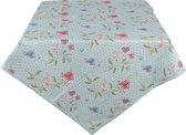 HAES DECO - Nappe Carrée - taille 150x150 cm - coloris Blauw / Rose / Vert - à partir de 100% Katoen - Collection : Bloom Like Wild Flowers - Nappe, Linge de table, Textile de table