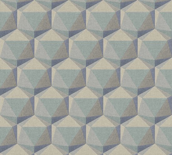 PAPIER PEINT GRAPHIQUE 3D | Rétro - bleu beige gris vert - AS Création Nara