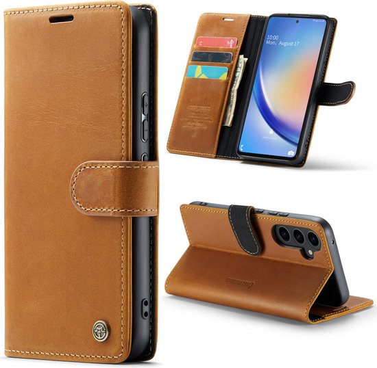 Casemania Coque pour Samsung Galaxy A54 5G Sienna Marron - Etui Livre en Cuir