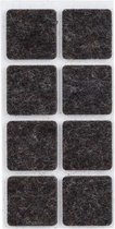 8x Zwarte vierkante meubelviltjes/antislip noppen 2,5 cm - Beschermviltjes - Vloerbeschermers - Meubelvilt - Viltglijders