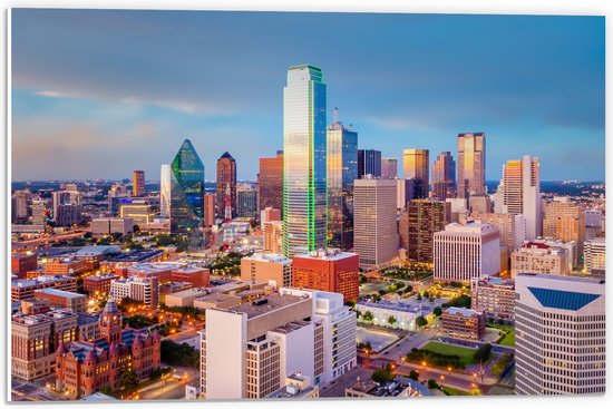 PVC Schuimplaat - Uitzicht op Gebouwen in Dallas, Texas - 60x40 cm Foto op PVC Schuimplaat (Met Ophangsysteem)