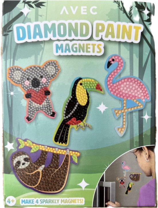 Avec diamond painting magneten - 1 set met 4 stickers