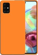Smartphonica Siliconen hoesje voor Samsung Galaxy A71 4G case met zachte binnenkant - Oranje / Back Cover geschikt voor Samsung Galaxy A71 4G