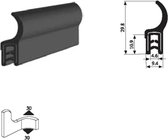 VRR - U-profiel - Klemprofiel rubber - randbescherming 1,5-3 mm met lip 009 - Per 5, 10 of 50 meter