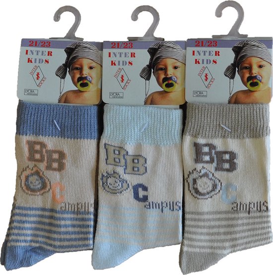 Baby / kinder sokjes campus - 21/23 - jongetje - 90% katoen - naadloos - 12 PAAR - chaussettes socks